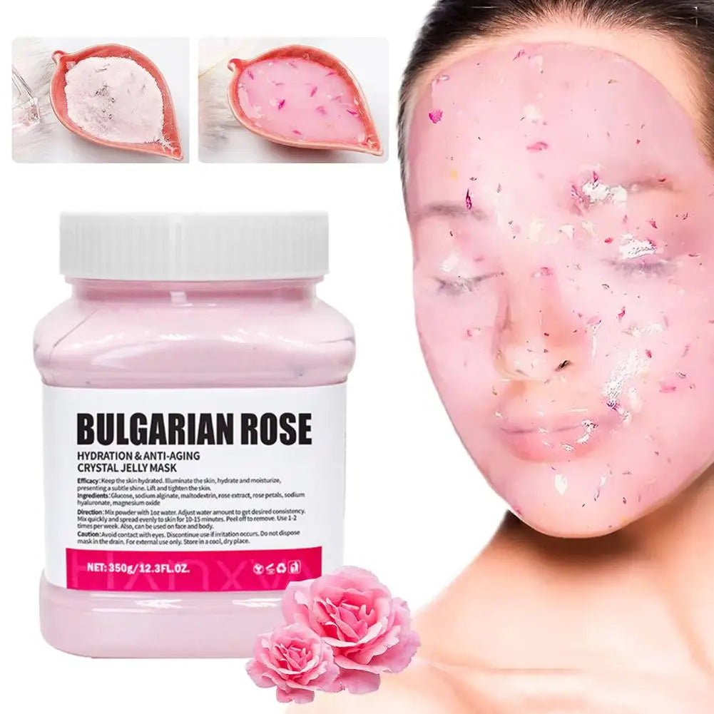 Rose Jelly Face Mask Hydrating Hydro Gel Peel-Off Mask Nourished Glowing Skin with Smoothing Effect Powder-to-Gel Formula